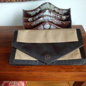 Stunning Paco Rabanne Paris Clutch Canvas & Leather